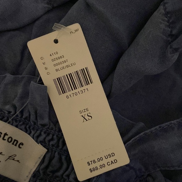 ❤️ XS ❤️ NWT Anthro Tank Top Chambray Tie Shoulder Adjustable Square Neck​ - Picture 3 of 6